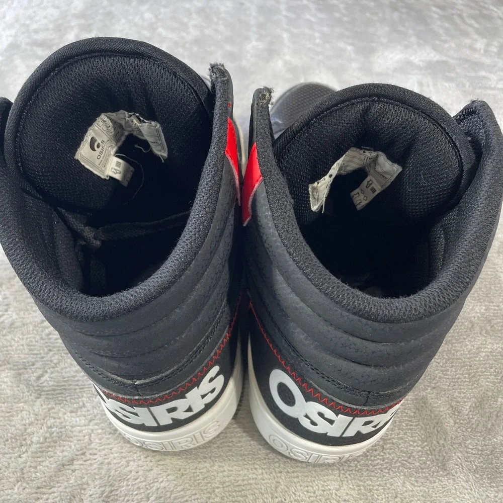 Osiris Clone High Top Skate Shoes Sneakers Mens 9.5 Black Red Streetwear Urban